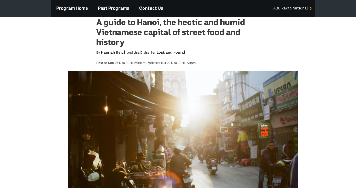 australian newspaper highlights hanois street food history